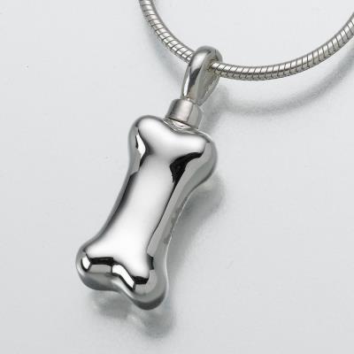 sterling silver dog bone cremation pendant necklace